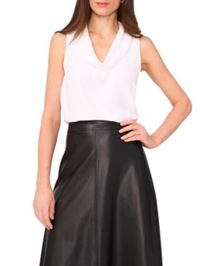 Vince Camuto Cowl Neck Sleeveless Blouse - White