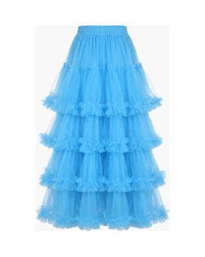 Modenaire Tulle Maxi Skirt - Blue