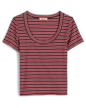 Madewell (Re)Generative Cotton Rib Scoop Neck T-Shirt - Red