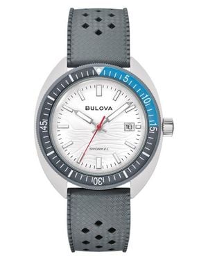 Bulova Snorkel Sea Turtle Rubber Strap Watch, 41Mm - Gray