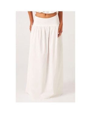 SNDY'S Nesa Linen & Cotton Blend Maxi Skirt - White