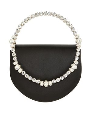 L'ALINGI Eternity Flap Embellished Satin Clutch - Black