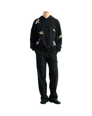 Balmain Embroidered Insect Hoodie - Black