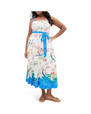 City Chic Print Sleeveless Maxi Dress - Blue