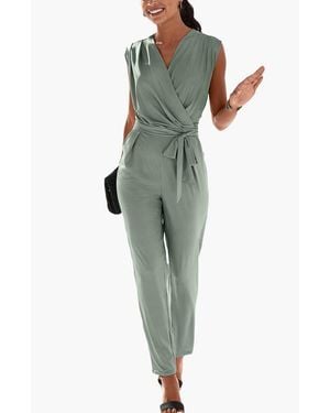 Lascana Wrap Look Jumpsuit - Green