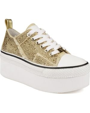 Zigi Koralay Rhinestone Platform Sneaker - White