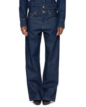 EB DENIM Mid Rise Baggy Wide Leg Jeans - Blue
