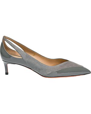 Santoni Kitten Heel Pump - Gray
