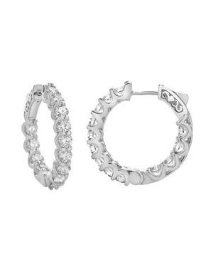 LuvMyJewelry Lilith 14K Diamond Hoop Earrings - Metallic