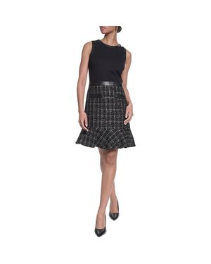 KARL LAGERFELD Sleeveless Tweed Minidress - Black