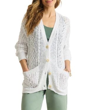 Tommy Bahama Basalt Bay Cable Cardigan - White