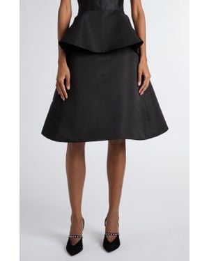 McQueen Kickback Duchesse Satin Skirt - Black