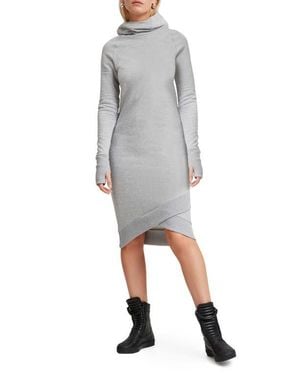 MARCELLA Walker Long Sleeve Hooded Sweatshirt Dress - Gray