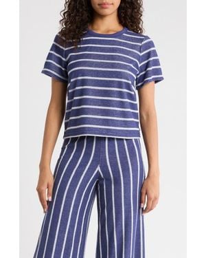 Marine Layer Stripe Beach Terry T-Shirt - Blue