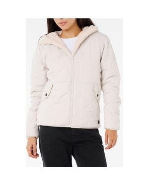 Rip Curl Anti-Series Anoeta Classic Quilted Hooded Jacket - White