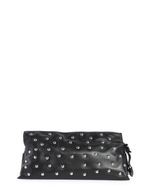 Sam Edelman Poppy Oversize Stud Leather Clutch - Black