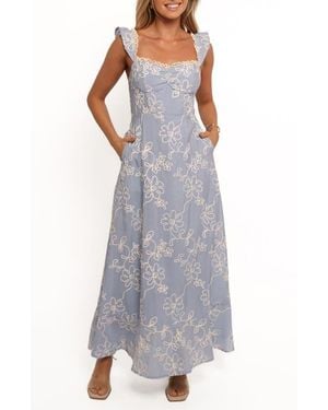 Petal & Pup Ellise Lace Trim Soutache Midi Sundress - Purple