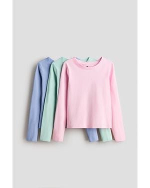 H&M 3-Pack Cotton Tops - Pink