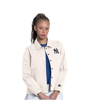 Starter New York Yankees Cooperstown First Down Full-Snap Coaches Jacket - Blue