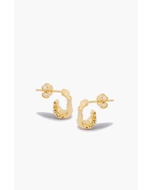 Yoj Boro Mini Hoop Earrings - Metallic