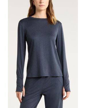 Zella Liana Restore Soft Lite Long Sleeve T-Shirt - Blue