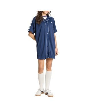 adidas Originals Pinstripe Baseball Minidress - Blue