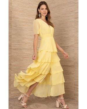 Hale Bob Imogene Solid Maxi Dress - Yellow