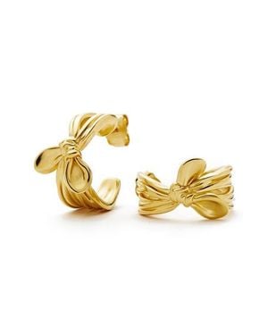Missoma Mark Gong Bow Hoop Earrings - Metallic
