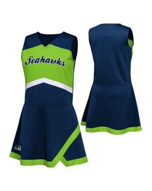 Outerstuff Girls Preschool Seattle Seahawks Two-Piece Cheer Captain Sweater Dress With Bloomers Set - Blue