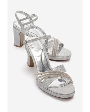 Prologue Shoes Jarena Block Heel Ankle Strap Sandal - Gray