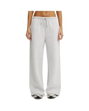 Cotton On Active Plush Tie Waist Wide Leg Sweatpant - Gray