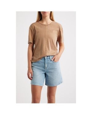 City Blues Acid Wash T-Shirt - Brown