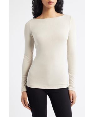 ARTLESS FOREVER Lane Boat Neck Top - White