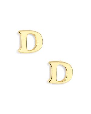 Marlyn Schiff Block Letter Initial Stud Earrings - Metallic