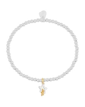 Estella Bartlett Sienna Double Star Beaded Stretch Bracelet - Metallic