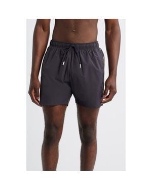 BOSS Side Stripe Stretch Swim Trunks - Purple