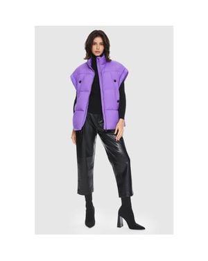 Orolay Oversized Sleeveless Classic Puffer Vest - Purple
