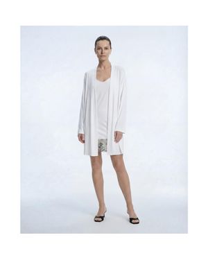 Mers Silk Modal Robe - White