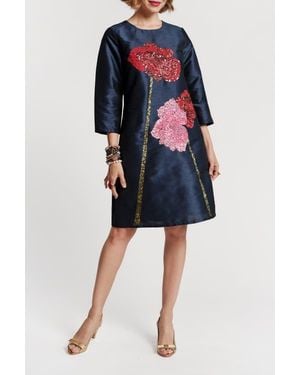 Frances Valentine Alice Dress With Sleeves - Blue
