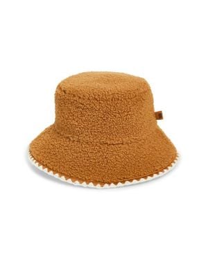 UGG Uggfluff Scalloped Faux Fur Bucket Hat - Brown