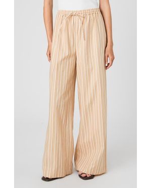 French Connection Tie Waist Wide Leg Linen Blend Pants - Natural