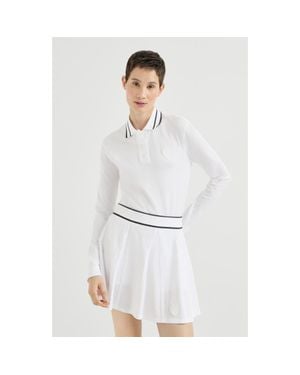 Brunello Cucinelli Stretch Cotton Piqué Polo Shirt With Logo - White