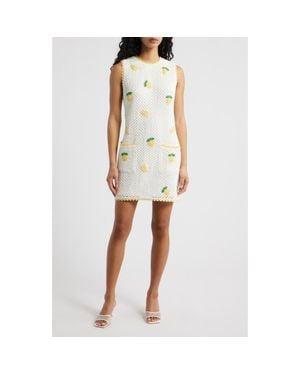 Saylor Wynn Sleeveless Crochet Minidress - White