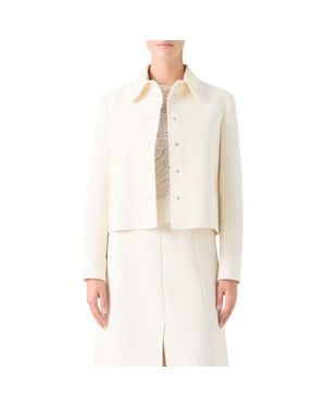 Akris Talitha Crop Cotton & Silk Shirt Jacket - White