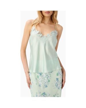 Cami NYC Rafa Lace Trim Silk Charmeuse Camisole - Blue