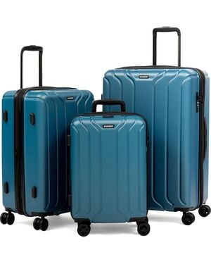 NONSTOP New York 3 Piece Set (20/24/ 28) 4 Wheel Luggage Set + 3 Packing Cubes - Blue