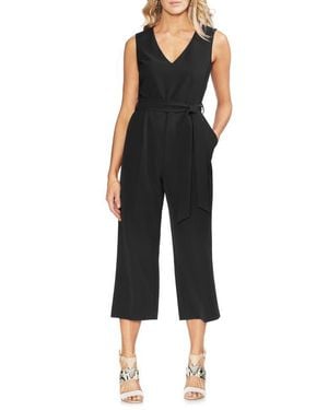 Vince Camuto Belted Crop Jumpsuit - Black