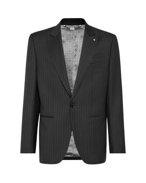 Billionaire Gessato Blazer - Black