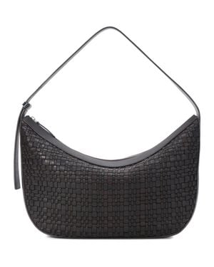 STAUD Large Demy Woven Leather Hobo Bag - Black