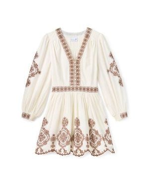 Cartolina Nantucket Blake Embroidered Mini Dress - Natural